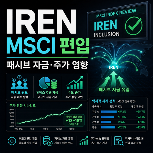 IREN MSCI 지수 편입 확정! 주가에 미치는 영향과 과거 사례 분석
