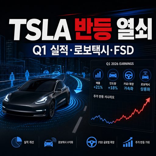 테슬라(TSLA) Q1 2026 실적 발표 D-Day: 로보택시 수익화·FSD 확장이 주가 반등의 열쇠