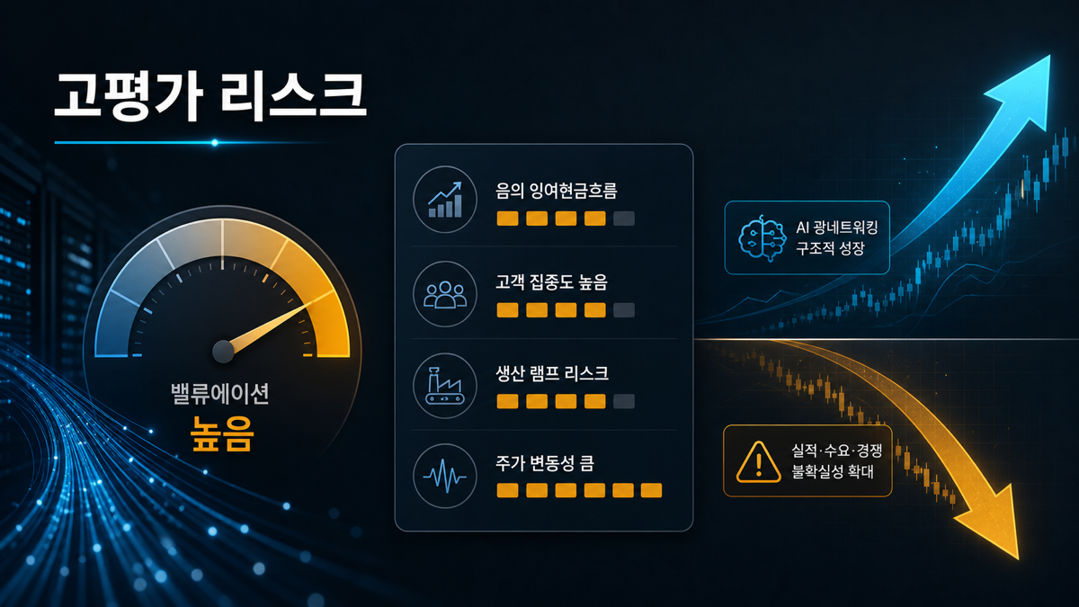 AAOI 고평가 리스크와 DCF 멀티플 밸류에이션 블로그 본문 이미지